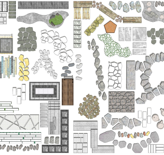 汀步 石步道 景观小路